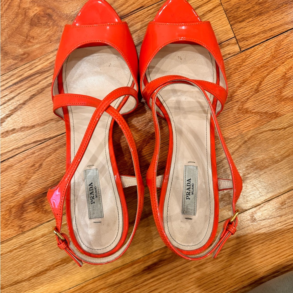 Prada 1X043D Vernice 6 Corallo size 39